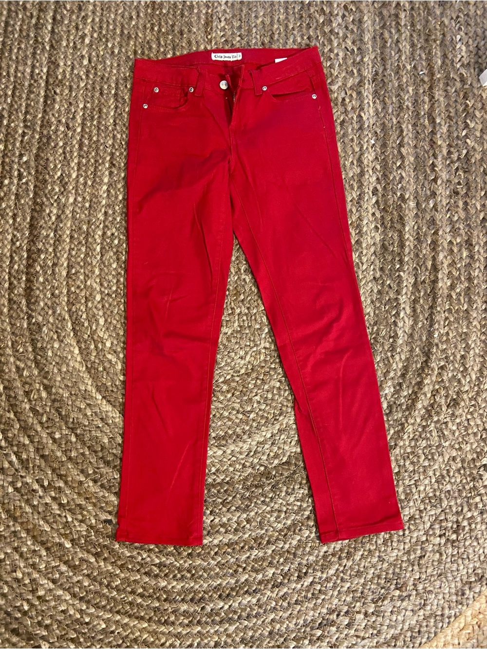 Bright Red Women's Slim Jeans - Unknown Brand